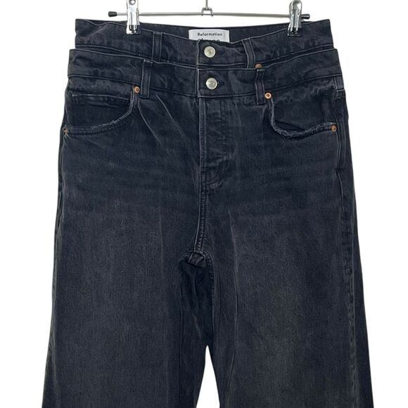 Reformation Cary Wide Leg Jeans Women’s 28 Faded Black High Rise Slouchy Chic - Picture 3 of 12